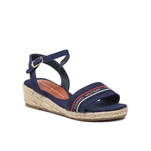Tommy Hilfiger Espadryle Rope Wedge Sandal T3A7-32777-0048 M Granatowy Tommy Hilfiger 33 okazyjna cena MODIVO