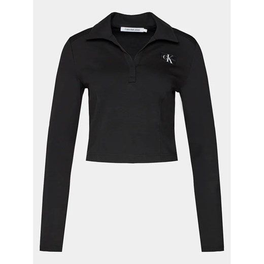 Calvin Klein Jeans Bluzka Polo Collar Milano Regular Top J20J222556 Czarny XS MODIVO