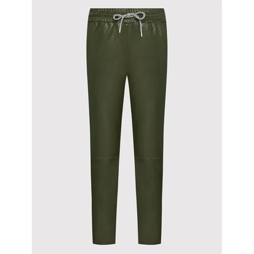 Notes Du Nord Spodnie skórzane Tazz 12504 Zielony Relaxed Fit Notes Du Nord 40 MODIVO