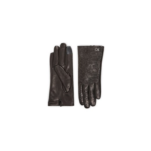 Calvin Klein Rękawiczki Damskie Re-Lock Emb/Deb Leather Gloves K60K611165 Czarny ze sklepu MODIVO w kategorii Rękawiczki damskie - zdjęcie 168505555