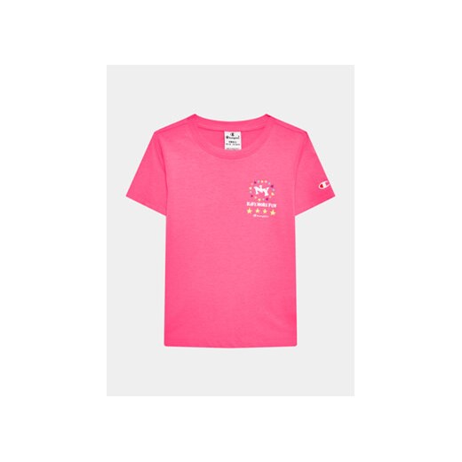 Champion T-Shirt 404681 Różowy Regular Fit ze sklepu MODIVO w kategorii Bluzki dziewczęce - zdjęcie 168506139