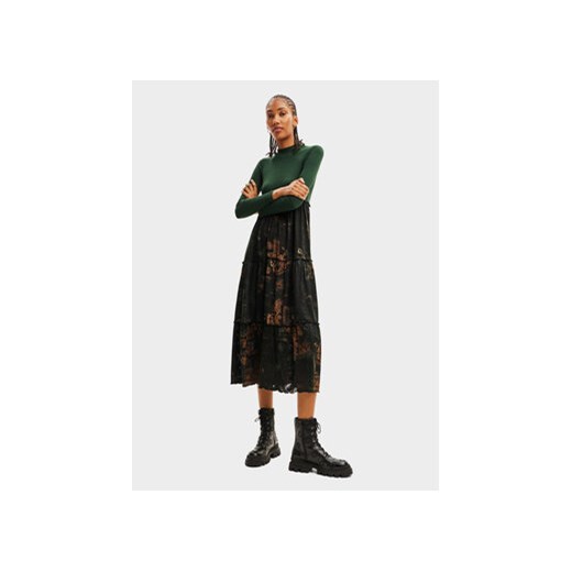 Desigual Sukienka codzienna 23WWVK89 Zielony Regular Fit ze sklepu MODIVO w kategorii Sukienki - zdjęcie 168506439