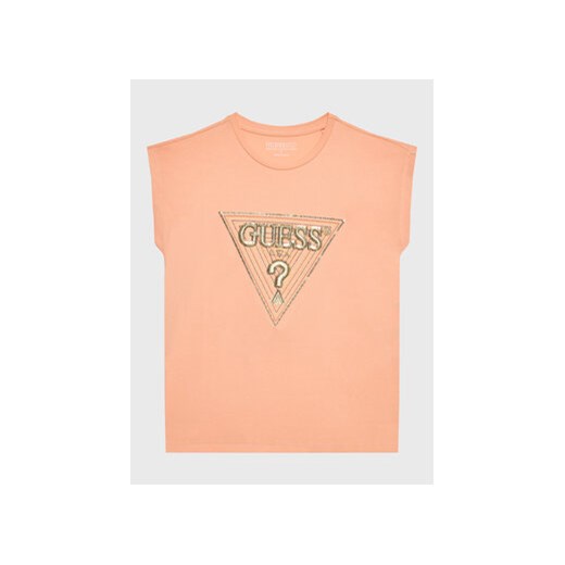 Guess T-Shirt K3GI07 K6YW1 Pomarańczowy Boxy Fit ze sklepu MODIVO w kategorii Bluzki dziewczęce - zdjęcie 168507788