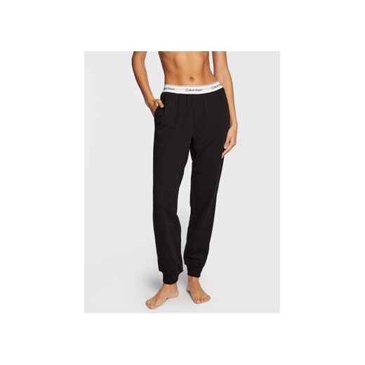 Calvin Klein Underwear Spodnie piżamowe 000QS6872E Czarny Relaxed Fit ze sklepu MODIVO w kategorii Piżamy damskie - zdjęcie 168508269