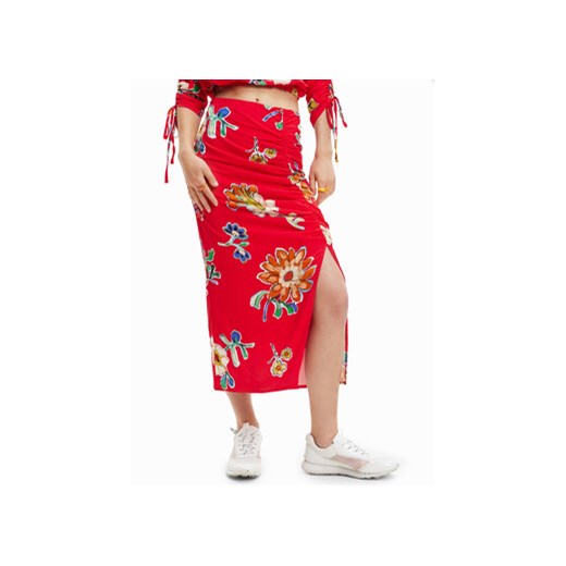 Desigual Spódnica ołówkowa Crimea 23SWFW22 Czerwony Slim Fit ze sklepu MODIVO w kategorii Spódnice - zdjęcie 168508377