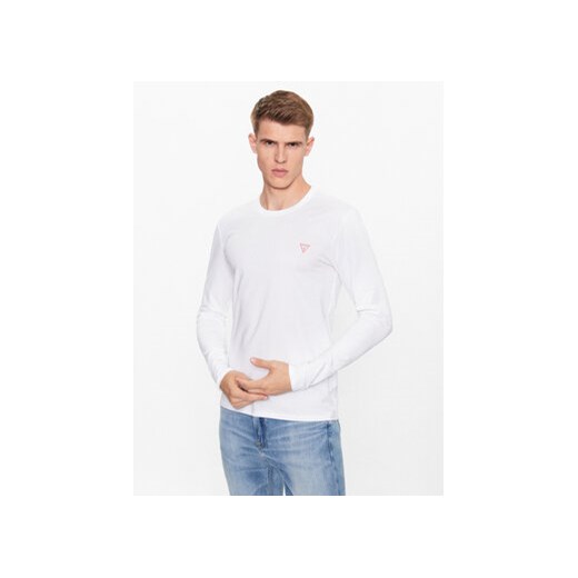 Guess Longsleeve M2YI28 J1314 Biały Slim Fit ze sklepu MODIVO w kategorii T-shirty męskie - zdjęcie 168509135