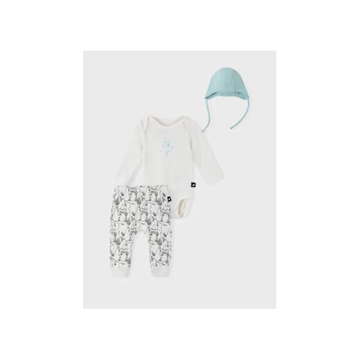 Reima Komplet body i spodnie MOOMIN Dyrbaraste 5200067A Biały Regular Fit ze sklepu MODIVO w kategorii Komplety niemowlęce - zdjęcie 168509267