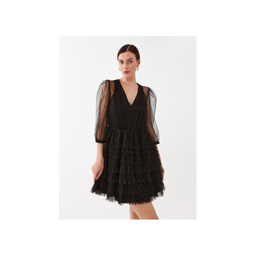 TWINSET Sukienka koktajlowa 232TP2641 Czarny Regular Fit ze sklepu MODIVO w kategorii Sukienki - zdjęcie 168509725