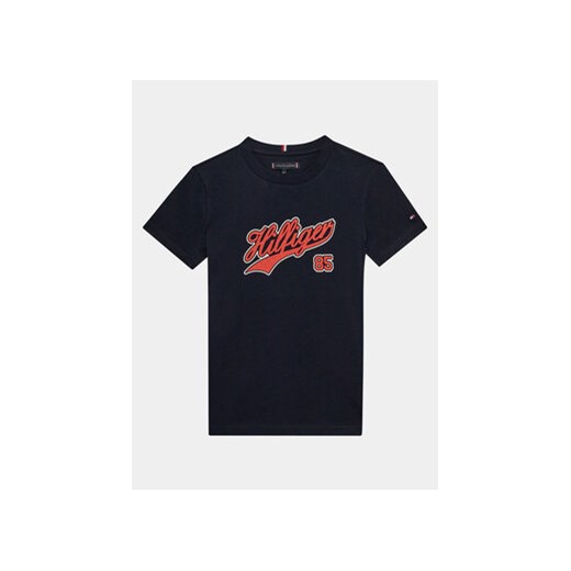 Tommy Hilfiger T-Shirt Hilfiger Script Tee S/S KB0KB08679 Niebieski Regular Fit ze sklepu MODIVO w kategorii T-shirty chłopięce - zdjęcie 168510647