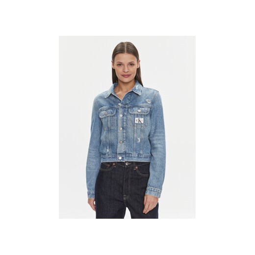 Calvin Klein Jeans Kurtka jeansowa 90's J20J222875 Niebieski Regular Fit ze sklepu MODIVO w kategorii Kurtki damskie - zdjęcie 168510875