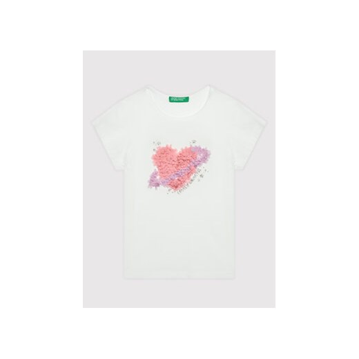 United Colors Of Benetton T-Shirt 3I1XG101W Biały Regular Fit ze sklepu MODIVO w kategorii Koszulki niemowlęce - zdjęcie 168511117