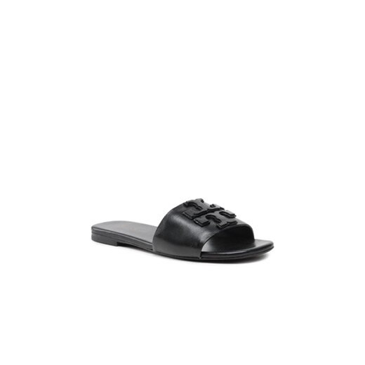 Tory Burch Klapki Double Stack Logo Slide 149466 Czarny Tory Burch 38 wyprzedaż MODIVO
