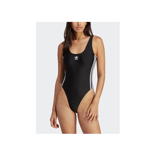 adidas Strój kąpielowy Adicolor 3-Stripes Swimsuit HS5391 Czarny Slim Fit ze sklepu MODIVO w kategorii Stroje kąpielowe - zdjęcie 168512479
