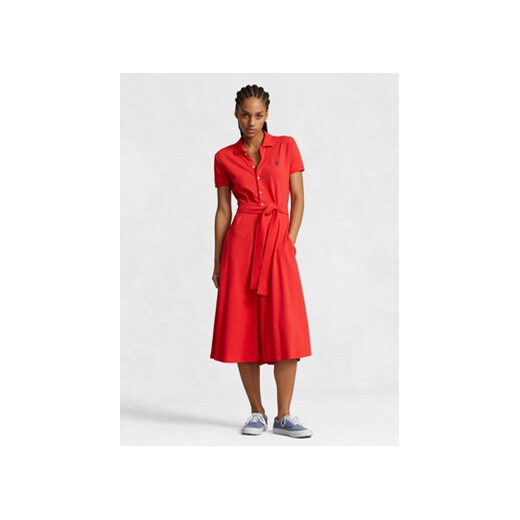 Polo Ralph Lauren Sukienka koszulowa Btn Polo Drs 211913304002 Czerwony Regular Fit ze sklepu MODIVO w kategorii Sukienki - zdjęcie 168514186