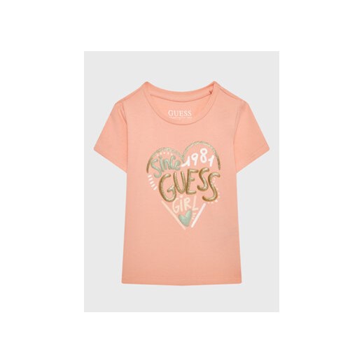 Guess T-Shirt K3GI08 K6YW1 Różowy Regular Fit ze sklepu MODIVO w kategorii Bluzki dziewczęce - zdjęcie 168514328