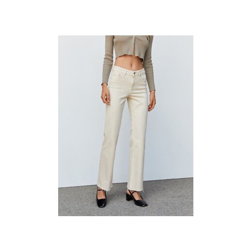 Mango Jeansy Fiona 57005146 Écru Flare Fit Mango 44 okazyjna cena MODIVO