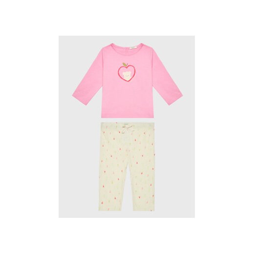 United Colors Of Benetton Komplet bluzka i legginsy 3QMFA102G Różowy Regular Fit ze sklepu MODIVO w kategorii Komplety niemowlęce - zdjęcie 168514646