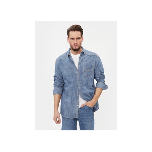 Tommy Jeans Koszula jeansowa Western DM0DM16609 Granatowy Relaxed Fit ze sklepu MODIVO w kategorii Koszule męskie - zdjęcie 168515285