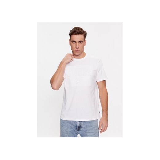 Guess T-Shirt M3YI92 K9RM1 Biały Slim Fit ze sklepu MODIVO w kategorii T-shirty męskie - zdjęcie 168515355