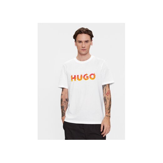Hugo T-Shirt Danda 50504542 Biały Regular Fit ze sklepu MODIVO w kategorii T-shirty męskie - zdjęcie 168515479