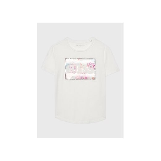 Guess T-Shirt J3RI29 KAPO0 Biały Regular Fit ze sklepu MODIVO w kategorii Bluzki dziewczęce - zdjęcie 168516829