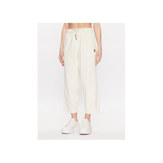 Lyle & Scott Spodnie materiałowe Workwear Trousers TRW1801V Biały Regular Fit ze sklepu MODIVO w kategorii Spodnie damskie - zdjęcie 168517218