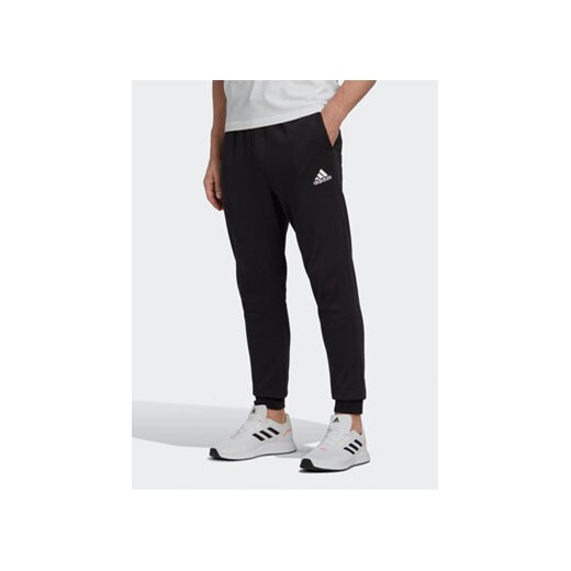 adidas Spodnie dresowe Essentials Fleece Regular Tapered Joggers HL2236 Czarny XL wyprzedaż MODIVO
