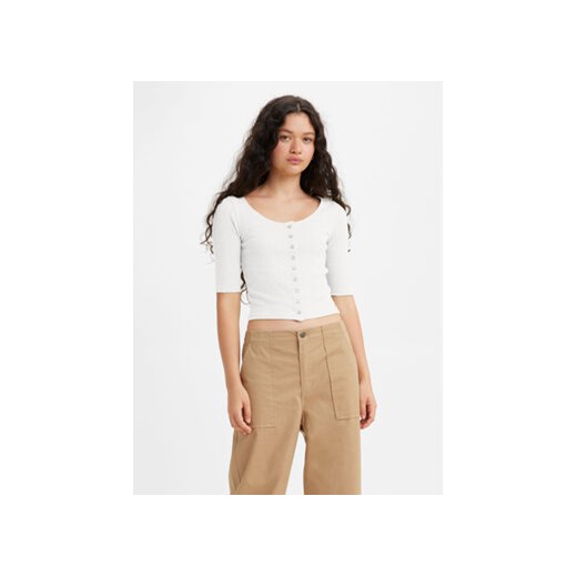 Levi's® T-Shirt Dry Goods Pointelle A47690001 Biały Slim Fit ze sklepu MODIVO w kategorii Bluzki damskie - zdjęcie 168518348