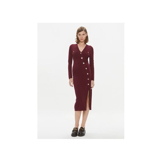 Pinko Sukienka dzianinowa Camoscio 101925 A16I Bordowy Slim Fit ze sklepu MODIVO w kategorii Sukienki - zdjęcie 168518818