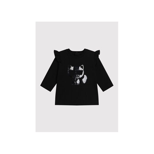 Karl Lagerfeld Kids Komplet bluzka i legginsy Z98113 S Czarny Regular Fit ze sklepu MODIVO w kategorii Bluzki dziewczęce - zdjęcie 168518868
