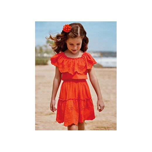 Mayoral Sukienka letnia 3929 Pomarańczowy ze sklepu MODIVO w kategorii Sukienki dziewczęce - zdjęcie 168519006