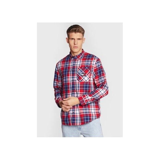 Tommy Jeans Koszula DM0DM15404 Czerwony Relaxed Fit ze sklepu MODIVO w kategorii Koszule męskie - zdjęcie 168519448