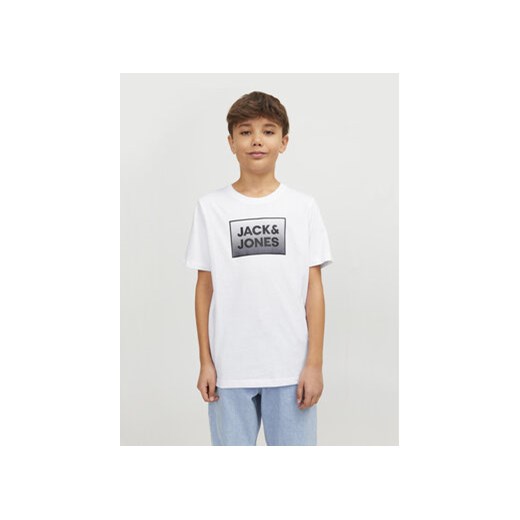 Jack&Jones Junior T-Shirt Steel 12249633 Biały Standard Fit ze sklepu MODIVO w kategorii T-shirty chłopięce - zdjęcie 168520337