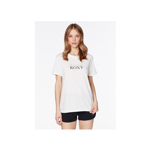 Roxy T-Shirt Noon Ocean ERJZT05490 Biały Regular Fit ze sklepu MODIVO w kategorii Bluzki damskie - zdjęcie 168522687