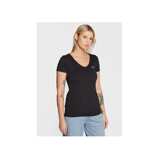Pepe Jeans T-Shirt Corine PL505305 Czarny Regular Fit ze sklepu MODIVO w kategorii Bluzki damskie - zdjęcie 168522708