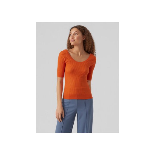 Vero Moda Sweter Estela 10277850 Pomarańczowy Slim Fit ze sklepu MODIVO w kategorii Swetry damskie - zdjęcie 168523115