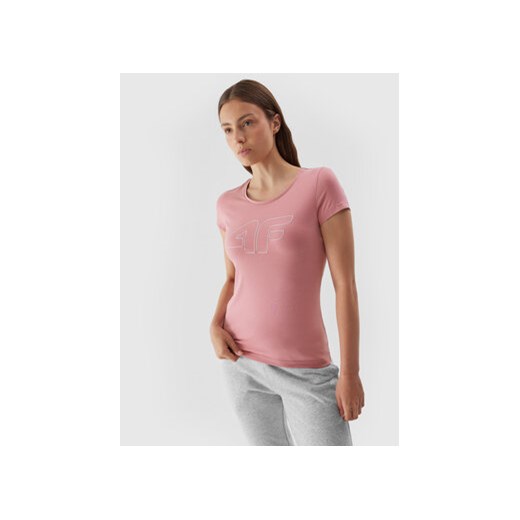 4F T-Shirt 4FAW23TTSHF0907 Różowy Slim Fit ze sklepu MODIVO w kategorii Bluzki damskie - zdjęcie 168524025