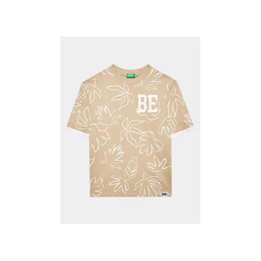 United Colors Of Benetton T-Shirt 34D3C10BM Beżowy Regular Fit ze sklepu MODIVO w kategorii T-shirty chłopięce - zdjęcie 168524318