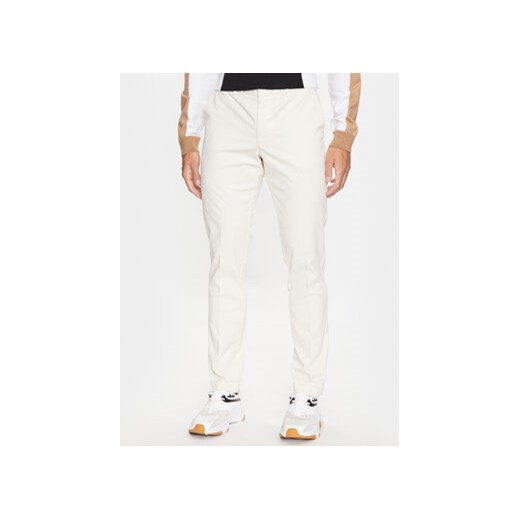 Boss Chinosy Kaito1 50487966 Biały Slim Fit ze sklepu MODIVO w kategorii Spodnie męskie - zdjęcie 168524848