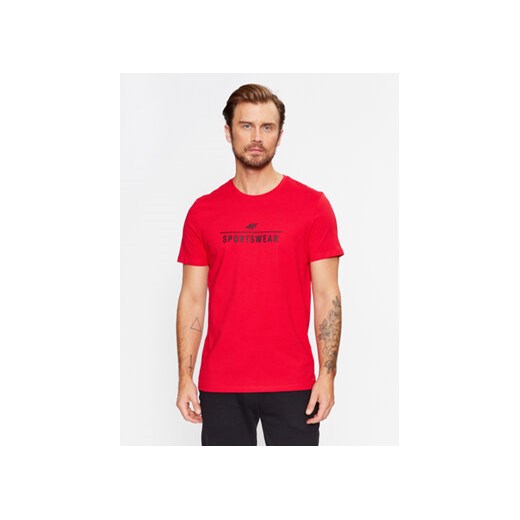 4F T-Shirt 4FAW23TTSHM0878 Czerwony Regular Fit ze sklepu MODIVO w kategorii T-shirty męskie - zdjęcie 168525078