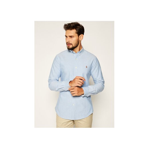 Polo Ralph Lauren Koszula Classics 710767444001 Niebieski Slim Fit ze sklepu MODIVO w kategorii Koszule męskie - zdjęcie 168525185
