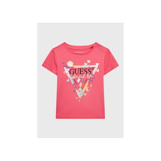 Guess T-Shirt A3GI00 K6YW3 Różowy Regular Fit ze sklepu MODIVO w kategorii Koszulki niemowlęce - zdjęcie 168525449