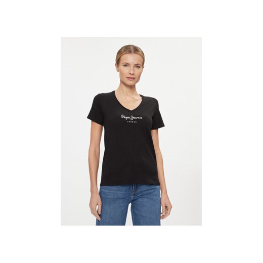 Pepe Jeans T-Shirt Wendy PL505482 Czarny Regular Fit ze sklepu MODIVO w kategorii Bluzki damskie - zdjęcie 168525569