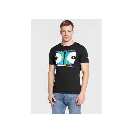 Replay T-Shirt M6298.000.22662G Czarny Regular Fit ze sklepu MODIVO w kategorii T-shirty męskie - zdjęcie 168525796