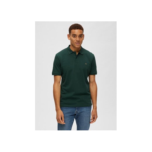 Selected Homme Polo 16087839 Zielony Regular Fit ze sklepu MODIVO w kategorii T-shirty męskie - zdjęcie 168525889