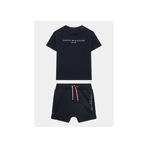 Tommy Hilfiger Komplet t-shirt i szorty sportowe Baby Essential KN0KN01488 Granatowy Regular Fit ze sklepu MODIVO w kategorii Komplety niemowlęce - zdjęcie 168526356