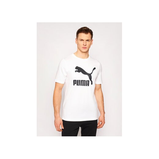 Puma T-Shirt Classics Logo 530088 Biały Regular Fit ze sklepu MODIVO w kategorii T-shirty męskie - zdjęcie 168526678
