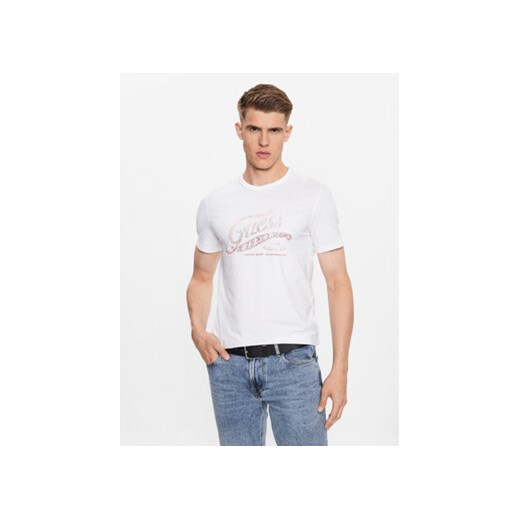 Guess T-Shirt M3YI27 J1314 Biały Slim Fit ze sklepu MODIVO w kategorii T-shirty męskie - zdjęcie 168526899