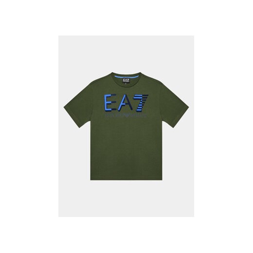 EA7 Emporio Armani T-Shirt 6RBT58 BJ02Z 1845 Zielony Regular Fit ze sklepu MODIVO w kategorii T-shirty chłopięce - zdjęcie 168527428