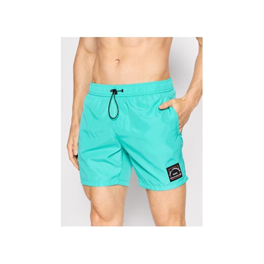 KARL LAGERFELD Szorty kąpielowe Basic KL22MBM01 Niebieski Regular Fit Karl Lagerfeld M MODIVO